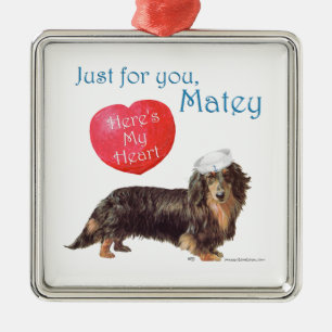 Adorno Metálico San Valentín de Dachshund