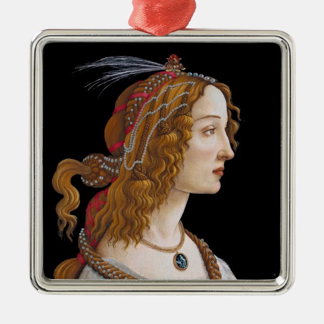 Adorno Metálico Sandro Botticelli - Retrato de Simonetta Vespucci (Frente)