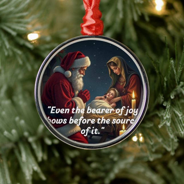 Adorno Metálico Santa arrodillada en el pesebre (Árbol)