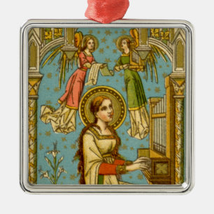 Adorno Metálico Santa Cecilia de Roma neogótica (detalle; BNG 02)