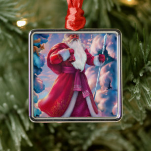 Adorno Metálico Santa Claus en el bosque