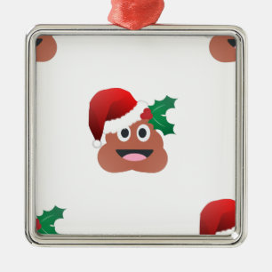 Adorno Metálico santa claus poop emoji