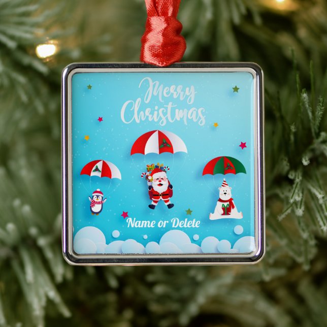 Adorno Metálico Santa Claus SkyDiving Ornament navideño Sky Diver (Árbol)