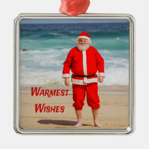 Adorno Metálico Santa Cláusula en Beach Warmest Desearía un humor 