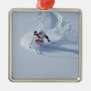 Adorno Metálico Santa esquíando en Snowbird Ski Resort, Wasatch