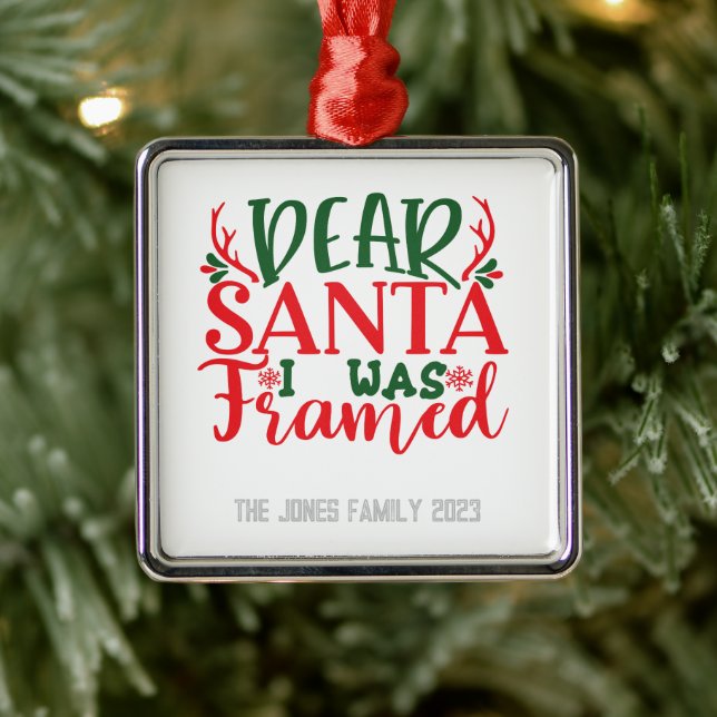 Adorno Metálico Santa I fue encuadrada - Navidades personales (Árbol)