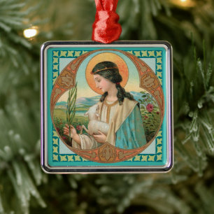 Adorno Metálico Santa Inés de Roma (BK 006)