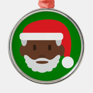 Adorno Metálico santa negro claus emoji