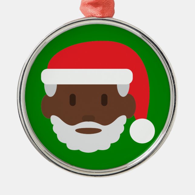Adorno Metálico santa negro claus emoji (Frente)