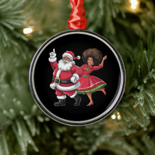 Adorno Metálico Santa Señora Claus bailando Navidades estadouniden