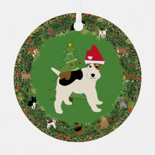 Adorno Metálico Santa Wire Fox Terrier