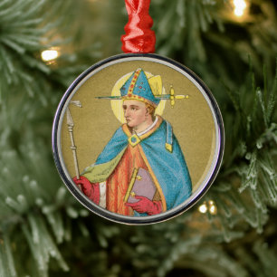 Adorno Metálico Santo Tomás Becket con Espada en Mitra (P 005)