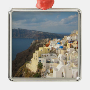 Adorno Metálico Santorini al atardecer