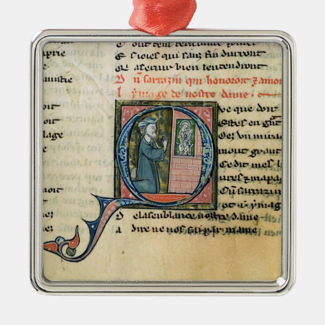 Adorno Metálico Sarraceno convertido por una imagen de la Virgen (Frente)