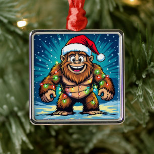 Adorno Metálico Sasquatch divertido de Navidad Bigfoots