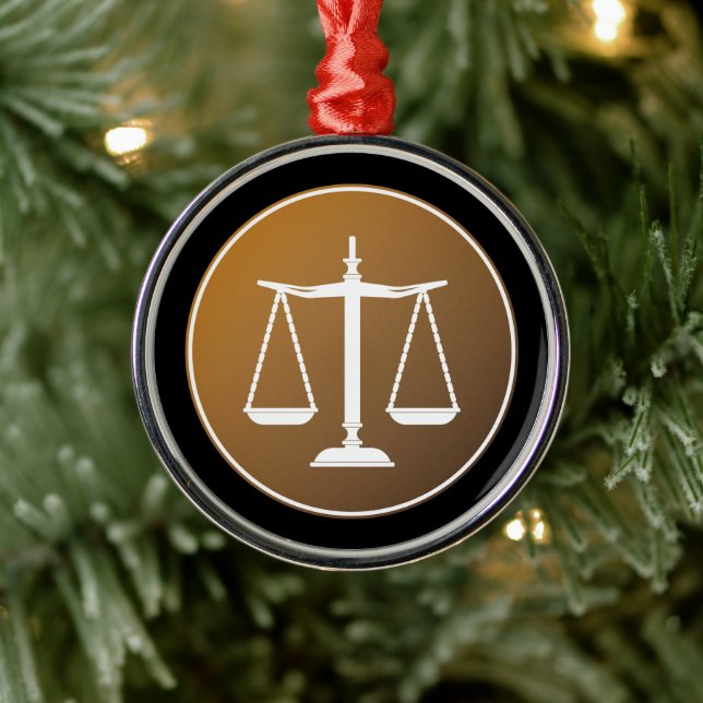 Adorno Metálico Scales of Justice | Law Gifts (Árbol)