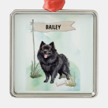 Schipperke Acuarela Perro Personalizado