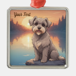 Adorno Metálico Schnauzer en lago