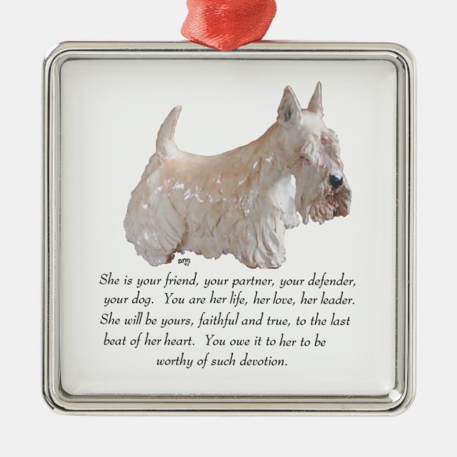 Adorno Metálico Scottie Keepsake Ornament (Frente)