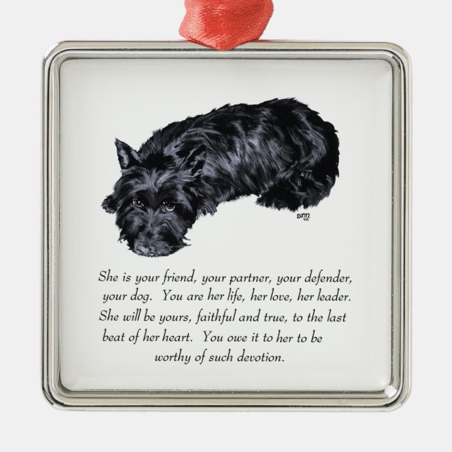 Adorno Metálico Scottie Keepsake Ornament (Frente)
