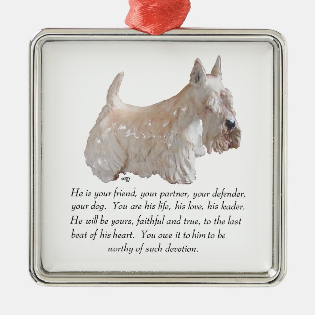 Adorno Metálico Scottie Keepsake Ornament (Frente)
