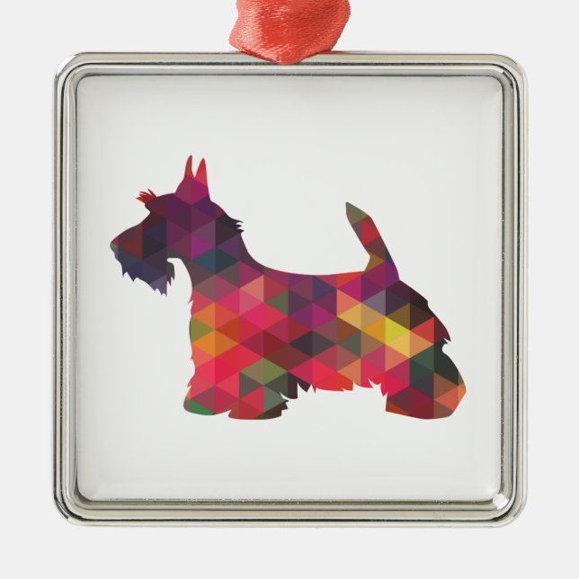 Adorno Metálico Scottie Perro Raza Geo Silhouette Multi (Frente)