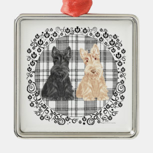 Adorno Metálico Scotties de tartán