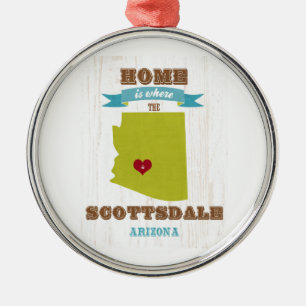 Adorno Metálico Scottsdale, mapa de Arizona - casero está donde e