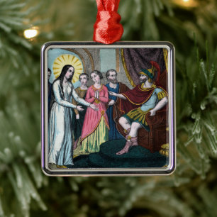 Adorno Metálico Se juzga a Santa Filomena ante el emperador Diocle