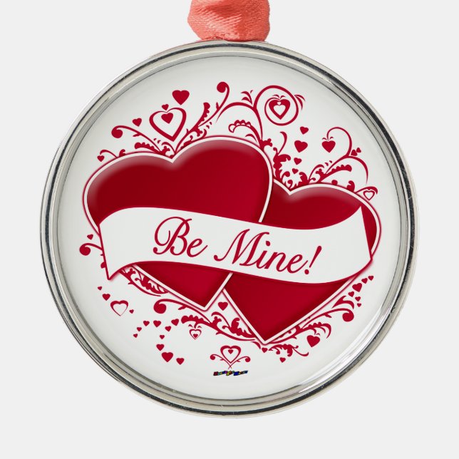 Adorno Metálico ¡Sé Mío! Corazones rojos (Frente)