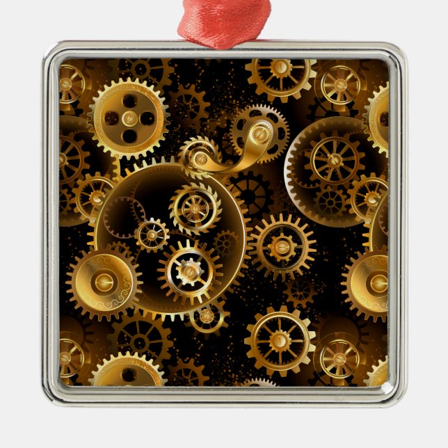 Adorno Metálico Seamless Steampunk Brass Gears (Frente)
