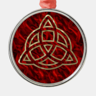 Adorno Metálico Seda del rojo de Triquetra