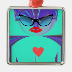 Adorno Metálico Selfi del Corazón