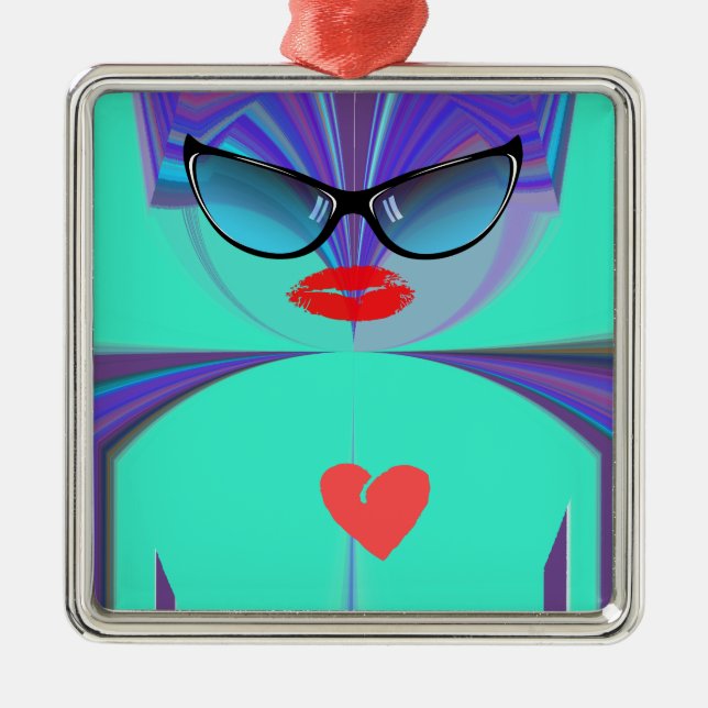 Adorno Metálico Selfi del Corazón (Frente)