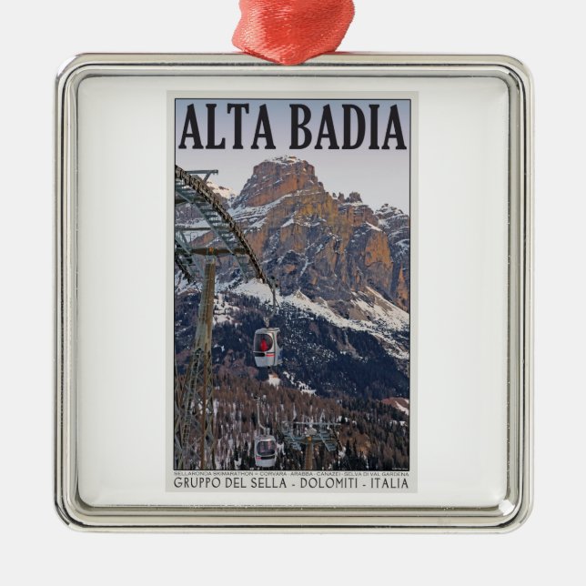 Adorno Metálico Sella Ronda - góndola de Alta Badia (Frente)