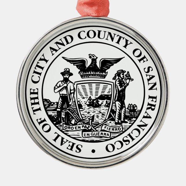 Adorno Metálico Sello de la ciudad de San Francisco (California, E (Frente)