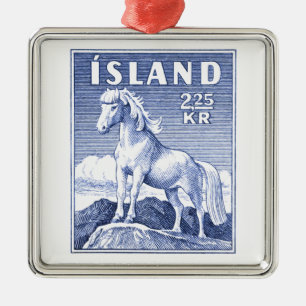 Adorno Metálico Sello postal islandés de 1958