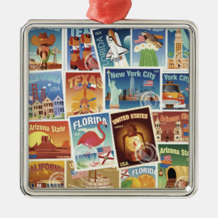 Adorno Metálico Sellos de Estados Unidos