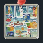 Adorno Metálico Sellos de la Florida<br><div class="desc">Características del este diseño un collage de escenas de la Florida.</div>