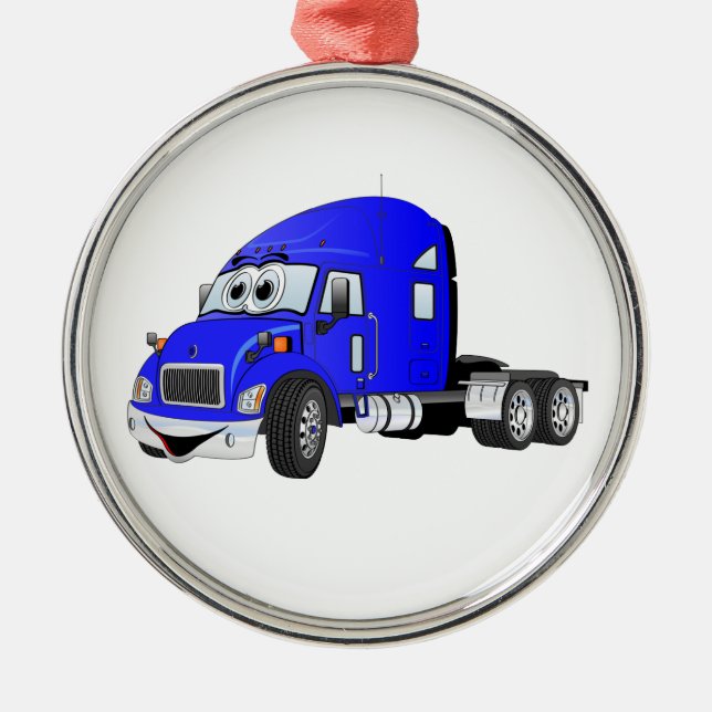 Adorno Metálico Semi Truck Cab Blue (Frente)