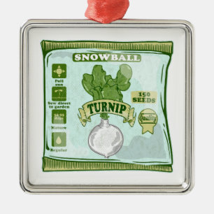Adorno Metálico Semillas de nabo cultivando verduras