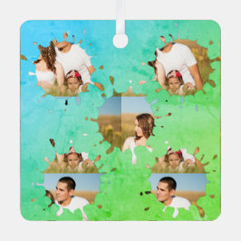 Adorno Metálico Sencillo collage de fotos en círculo personalizado