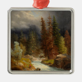 Adorno Metálico Senderismo junto a un río torrencial