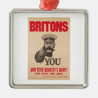 Adorno Metálico Señor Kitchener Wants You WWI Propaganda británico