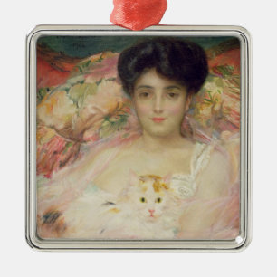 Adorno Metálico Señora con un gato, 1904