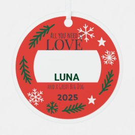 Adorno Metálico Sentimental Pet Ornament | All You Need is Love an