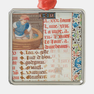 Adorno Metálico Septiembre: Apisonamiento de las uvas