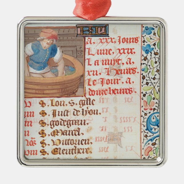 Adorno Metálico Septiembre: Apisonamiento de las uvas (Frente)