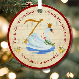 Adorno Metálico Séptimo Día de Navidad Siete Cisnes Nadando