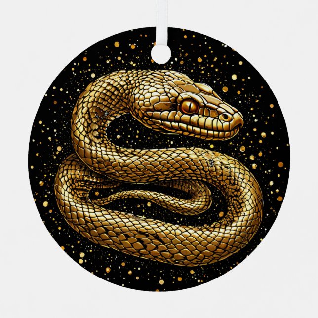 Adorno Metálico Serpiente dorada (Anverso)